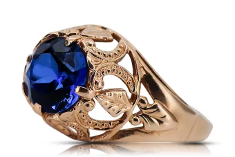 Vintage Anneau Saphir Or rose 14 carats vintage d'origine vrc080r